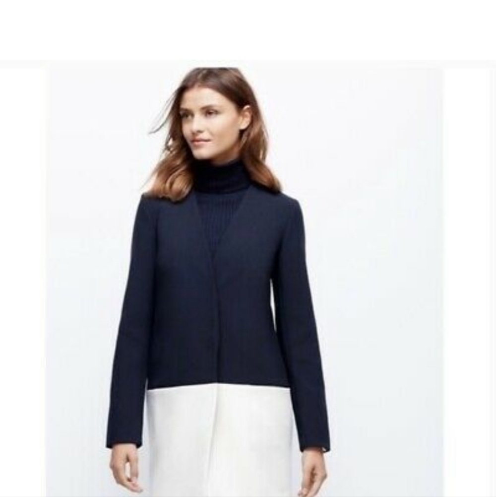 Ann taylor blue and cream color block blazer coat - Picture 11 of 11